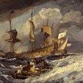 W. Turner, Barche recanti ancore e cavi a navi da guerra olandesi nel 1695, Olio su tela, 101,5x130,5 cm, Washington, Corcoran, Gallery of rt