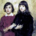 Cesare Tallone - I due cugini, 1885-1886 circa - Olio su tela, 115 x 86 cm, Piacenza, Galleria d'Arte Moderna Ricci Oddi