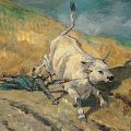 Giovanni Fattori (Livorno, 1825 - Firenze, 1908) - Mandriana trascinata da un bove infuriato. 1895 - 1900 - Olio su tela, 58 x 73 cm - Collezione privata