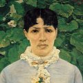 Silvestro Lega (Modigliana, 1826 - Firenze, 1895) - Signora in giardino, 1883 - Olio su tela, 54,5 x 46 cm - Collezione privata