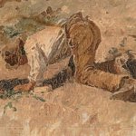 Francesco Paolo Netti - Mietitori o contadino - Olio su tavola, 23,5x34,5 cm - Museo Civico, Barletta