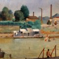 Silvio Polloni, Sull'Arno, 1934, olio su tela, cm 60 x 80