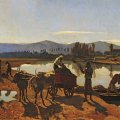 Stanislao Pointeau, I renaioli dell'Arno, 1861, olio su tela, cm 100x189