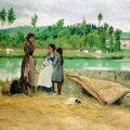 Angiolo Tommasi, Sull'Arno, 1883-1885, olio su tela, cm 56x88