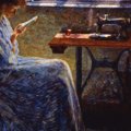 Umberto Boccioni - Il romanzo di una cucitrice, 1908 - Olio su tela, 150x170 cm - Parma, Collezione Barilla dArte Moderna