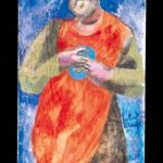 Sandro Chia - Carlo Borromeo, 1997 - Olio su carta riportata su tela, 252x89 cm
