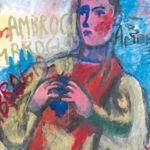Sandro Chia - S. Ambrogio, 1997 - Olio su carta riportata su tela, 236x114 cm