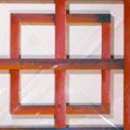 Carla Accardi: Labirinto rosso, 1979 sicofoil su legno dipinto - 70x70 cm