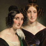 Francesco Hayez, Ritratto delle signore Carolina Grassi e Bianca Bignami, sorelle Gabrini, 1835 - Olio su tela, 71,5x93 cm - Collezione privata