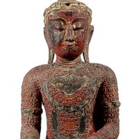 Birmania, XVII/XVIII secolo - Buddha in legno, altezza cm 105 - Espositore: La Galliavola