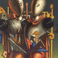 Giorgio de Chirico: Ettore e Andromaca, olio su tela, 80x60 cm, 1942
