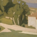 Paesaggio (Paese), 1935, olio su tela, 53,7 x 63,4 cm, Vitali n. 200, Torino, Galleria Civica d'Arte Moderna e Contemporanea