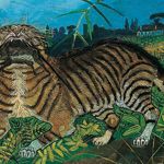 Antonio Ligabue - Gatto con topo - Olio su tela, cm 80 x 100