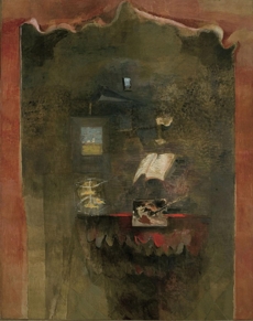 Alberto Gianquinto - La tavola nello studio, 1974 - Olio su tela, 250 x 200 cm - Collezione privata