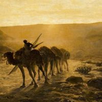 Cesare Biseo - Nel deserto, 1889 - Olio su tela, 98x165 cm - Roma, Galleria Nazionale d'Arte Moderna