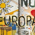 Mimmo Rotella - Noi amiamo Europa, 1987, Dcollage e sovrapittura su lamiera, 300 x 300 cm - Collezione privata