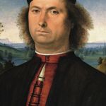 Perugino: Ritratto di Francesco delle Opere, particolare, olio su tavola. Firenze, Galleria degli Uffizi