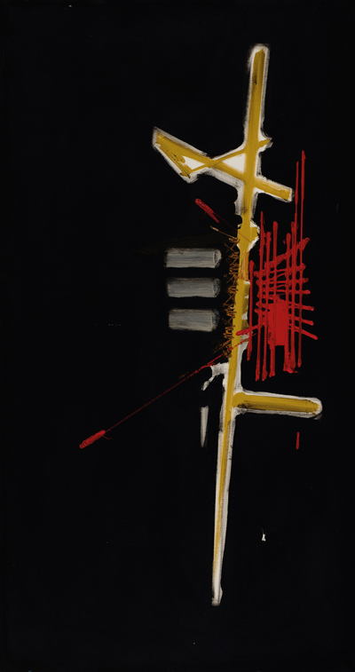 Georges Mathieu. Touzay, 1967. Olio su tela, cm 162 x 89