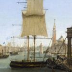 Giuseppe Borsato - Bacino di San Marco dalla Dogana - Olio su tavola - Museo Storico del Castello di Miramare, Trieste
