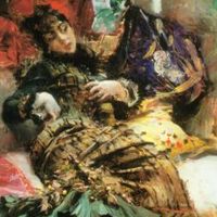 Giovanni Boldini - L'attesa, 1878, olio su tela, cm 61 x 34,5. Carate Brianza, collezione Linda Ciotti