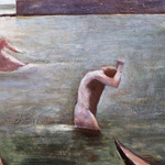 Carlo Carr - I nuotatori (Bagnanti), 1932 - Olio su tela, 63,5x108,5 cm - MART, Museo d'arte moderna e contemporanea, Trento e Rovereto