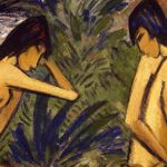 Otto Mueller - Due ragazze al fiume, 1921 - Tempera su tela, cm 100 x 140 - Berlino, Brücke-Museum