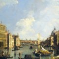 Bernardo Bellotto - Il Canal Grande dal Campo di San Vio al bacino di San Marco - Olio su tela, 55,5x80,6 cm