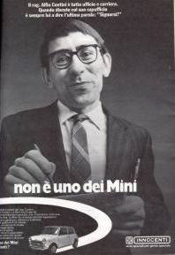 Pubblicit&agrave; del 1973 della Innocenti Mini