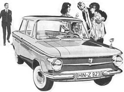 La NSU Prinz in una pubblicita' del 1963