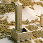 Frank Lloyd Wright, Living City. 1959 (Costruito da George Ranalli, 1997). Compensato, legno di tiglio, plexiglas, espanso, impiallacciatura di legno. 54,6x244x244 cm. Particolare. Weil am Rhein, Vitra Museum