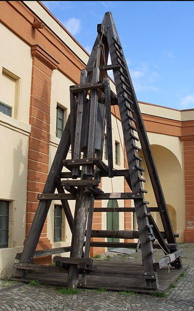 Il Ponte di Cesare. Il battipalo, ricostruzione