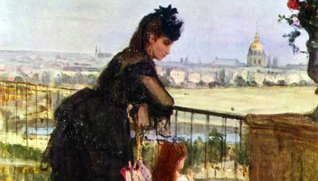 Berthe Morisot, Donna e bambino sul balcone (1872); olio su tela, 60×50 cm, Collezione privata