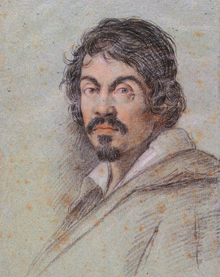 Michelangelo Merisi da Caravaggio in un ritratto di Ottavio Leoni, 1621 ca., Carboncino nero e pastelli su carta blu, 23,4 x 16,3 cm. Firenze, Biblioteca Marucelliana