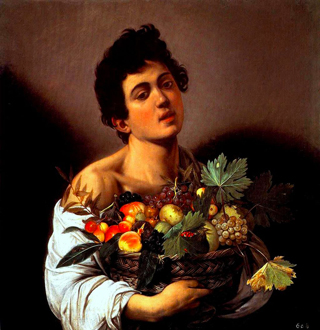 Caravaggio, Fanciullo con canestro di frutta, 1592 ca., Olio su tela, 70 x 67 cm. Roma, Galleria Borghese