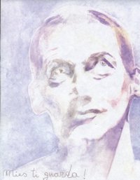 Arch. Paola De Rosa - Ritratto di Rem Koolhaas, 2000 - Acquerello su carta - Dim: 17x20,5 cm