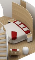 Vista interna cabina letto