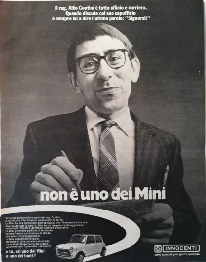 B.M.C. Mini Minor. Pubblicità del 1973