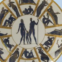 Gio Ponti: I progenitori, 1923 piatto, porcellana policroma