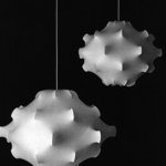 TARAXACUM (lampada a sospensione) - VISCONTEA (lampada a sospensione) - GATTO e GATTO PICCOLO (lampada da tavolo) - Lampade in cocoon - 1960 Progetto: Achille e Pier Giacomo Castiglioni - 1960, 1962, riedizione 2005 Produzione: Heisenkeil, Flos - ©Studio Museo Achille Castiglioni - Triennale Design Museum, Milano