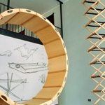 Achille Castiglioni  allestimento showroom De Padova, Salone del Mobile 1992 archivio De Padova