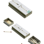 Double Match - Fiammiferi<br>Modello - 2001<br>Fiammifero con due teste infiammanti in modo da poterlo utilizzare due volte, un po' come facevano le nostre madri e le nostre nonne che non gettavano il fiammifero dopo averlo utilizzato una prima volta, ma lo riutilizzavano ancora per trasportare il fuoco da un fornello all'altro
