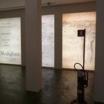 Parte terminale della mostra con le immagini retroilluminate