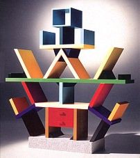 Carlton, Scaffale per libri in laminato, di Ettore Sottsass, Memphis 1981