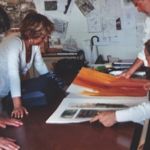 Alvaro Siza, Franois Burkhardt, Maria Rosaria Perdicaro nello studio di Alvaro Siza a Oporto