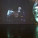 Sala finale con la videoproiezione che documenta il dialogo tra Segio Rubini and Gerard Depardieu
