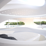 OwnersCabin. Interior2. White - Unique Circle Yachts by Zaha Hadid Architects for Bloom+Voss Shipyards (visualisation Moka-Studio)