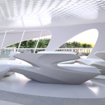 OwnersDeck. Interior2. White - Unique Circle Yachts by Zaha Hadid Architects for Bloom+Voss Shipyards (visualisation Moka-Studio)