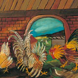 Antonio Ligabue, Lotta di galli, olio su tavola di faesite, 1958-1959, 50,2x61,8 cm Antonio Ligabue, Lotta di galli, olio su tavola di faesite, 1958-1959, 50,2x61,8 cm