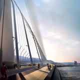 Danjiang Bridge, Taipei, Taiwan, 2015 – in costruzione, render by © VisualArch