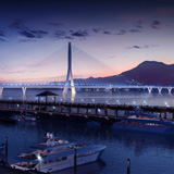 Danjiang Bridge, Taipei, Taiwan, 2015 - in costruzione, render by © VisualArch